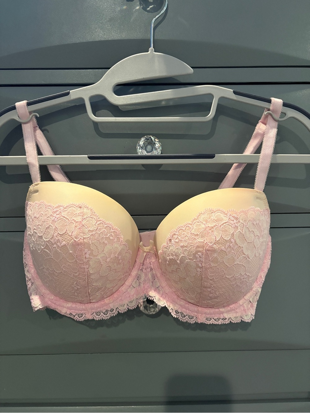 Victoria’s Secret Dream Angels Lined Demi Bra Pink Lace 34DD